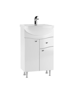 Тумба под умывальник Айсберг Уют 55 Волна с верхним ящиком В1