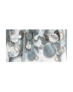 Фотообои листовые ФабрикаФресок Перья и мраморные круги / 925270 Фабрикафресок