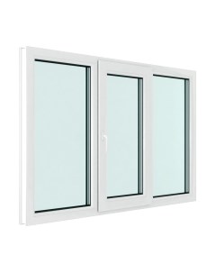 Окно ПВХ Brusbox Roto NX Поворотно-откидное створка по середине 3 стекла