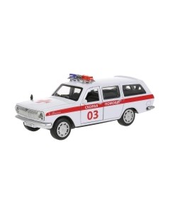 Автомобиль игрушечный Технопарк ГАЗ-2402 Волга Скорая / 2402-12SLAMB-WH