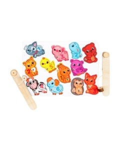 Развивающий игровой набор Лесная мастерская Магнитная рыбалка Зверята / 4363656