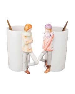 Набор кружек с ложками Lefard Влюбленные / 149-657