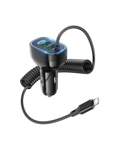 Зарядное устройство автомобильное Hoco NZ11A + кабель iP
