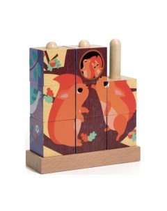 Развивающая игрушка Кубики-пазл. В лесу 01912 Djeco