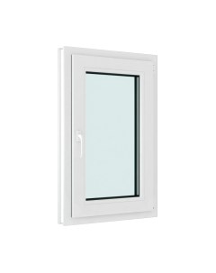 Окно ПВХ Brusbox Roto Одностворчатое Поворотно-откидное правое 2 стекла