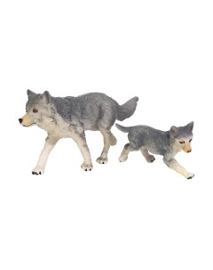 Набор фигурок коллекционных Masai Mara Мир диких животных. Семья серых волков / MM211-135 Masai mara