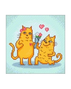 Набор алмазной вышивки Кошачий роман / WD2536 Wizardi