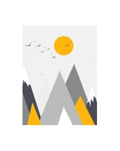 Фотообои листовые ФабрикаФресок Детские Горы с солнцем / 442270 Фабрикафресок