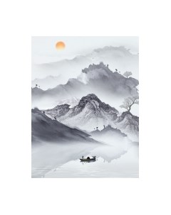 Фотообои листовые ФабрикаФресок Акварельная Япония и горы / 172265 Фабрикафресок