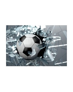 Фотообои листовые ФабрикаФресок Футбольный мяч разбивает стекло / 714270 Фабрикафресок