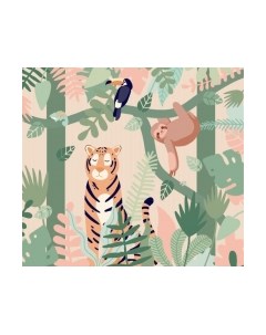 Фотообои листовые ФабрикаФресок Детские Мультяшные джунгли / 523270 Фабрикафресок