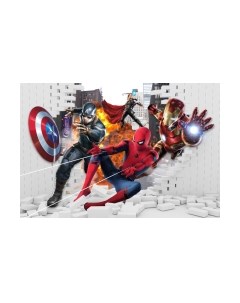 Фотообои листовые ФабрикаФресок Мстители из стены / 554270 Фабрикафресок