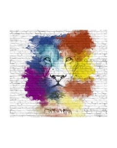 Фотообои листовые ФабрикаФресок Лев и граффити / 573270 Фабрикафресок