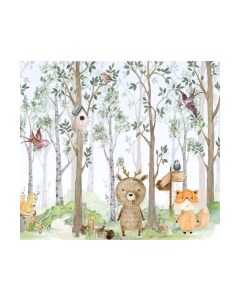 Фотообои листовые ФабрикаФресок Звери в лесу / 603270 Фабрикафресок