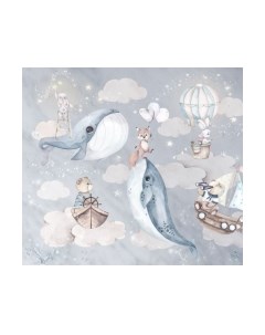 Фотообои листовые ФабрикаФресок Киты со зверями / 763270 Фабрикафресок