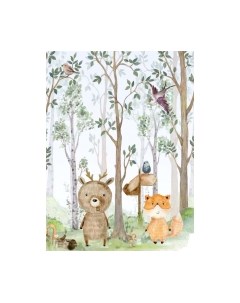 Фотообои листовые ФабрикаФресок Звери в лесу / 602270 Фабрикафресок