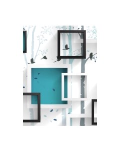 Фотообои листовые ФабрикаФресок Бирюзовые квадраты / 632270 Фабрикафресок