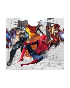 Фотообои листовые ФабрикаФресок Мстители из стены / 553270 Фабрикафресок