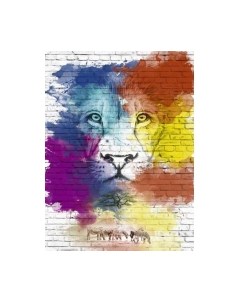 Фотообои листовые ФабрикаФресок Лев и граффити / 572270 Фабрикафресок