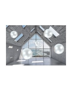 Фотообои листовые ФабрикаФресок 3D Шары в комнате / 814270 Фабрикафресок