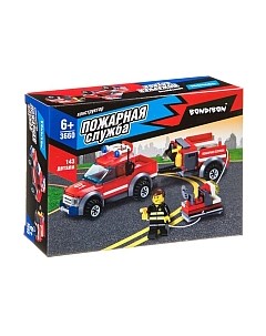 Конструктор Bondibon Пожарная служба. Машина с прицепом / ВВ3660