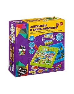 Развивающая игра Bondibon Мозаика. Динозавры и дикие животные / ВВ3744