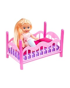 Кукла с аксессуарами Bondibon OLY с кроваткой / ВВ3994