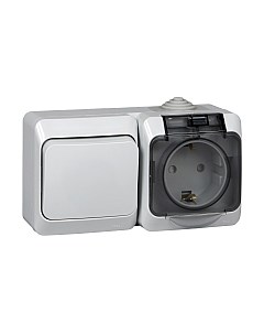 Блок выключатель+розетка Systeme (Schneider) Electric Этюд BPA16-241C Systeme (schneider) electric