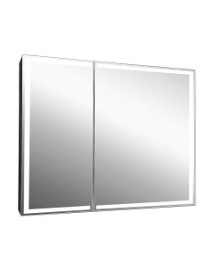 Шкаф с зеркалом для ванной Континент Mirror Box Black Led 100x80