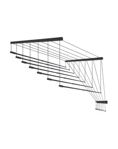 Сушилка для белья Comfort Alumin Group Потолочная 7 прутьев Black Style Telescop 100-180см Comfort alumin group