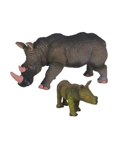Набор фигурок коллекционных Masai Mara Мир диких животных. Семья носорогов / MM211-112 Masai mara
