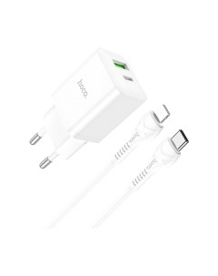 Зарядное устройство сетевое N28 + кабель Type-C to Lightning Hoco