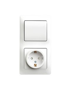 Блок выключатель+розетка Systeme (Schneider) Electric Glossa GSL000170 Systeme (schneider) electric