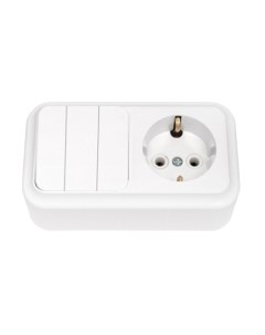 Блок выключатель+розетка Bylectrica Пралеска 3В-РЦ-531 / 210096