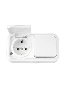 Блок выключатель+розетка Bylectrica Пралеска Аква В-РЦ-657