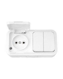 Блок выключатель+розетка Bylectrica Пралеска Аква 2В-РЦ-655