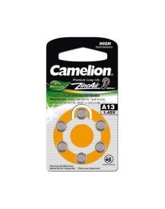 Комплект батареек Camelion ZA13 BL-6 Mercury Free / A13-BP6