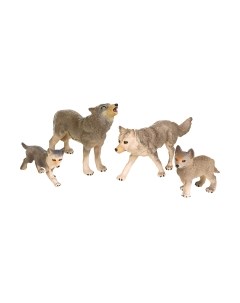 Набор фигурок коллекционных Masai Mara Мир диких животных. Семья серых волков / MM211-212 Masai mara