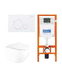 Унитаз подвесной с инсталляцией BelBagno BB3105CHR/SC/BB002-80/BB014-SR-BIANCO Belbagno