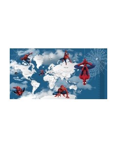 Фотообои листовые Citydecor Superhero Spiderman карта мира с ростомером 8