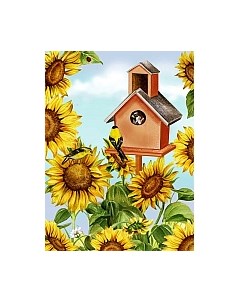 Набор алмазной вышивки Скворечник в подсолнухах / АЖ-1351 Алмазная живопись