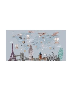Фотообои листовые Citydecor Карта мира на русском 6