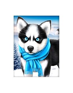 Набор алмазной вышивки Голубоглазый хаски / АЖ-1540 Алмазная живопись