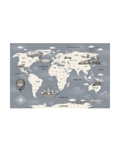 Фотообои листовые Citydecor Карта мира на русском 9