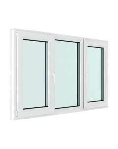Окно ПВХ Rehau Roto NX Поворотно-откидное 2 створки по краям 2 стекла