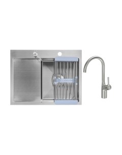 Мойка кухонная со смесителем Saniteco 6550-R + Spike F9S07011