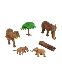 Набор фигурок коллекционных Masai Mara Мир диких животных. Семья слонов / MM211-255 Masai mara
