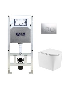 Унитаз подвесной с инсталляцией WeltWasser Amberg 506 ST + Nesenbach 004 GL-WT + Amberg RD-CR Weltwasser