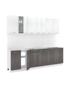 Кухонный гарнитур Кортекс-мебель Корнелия Лира-лайт 2.5м без столешницы