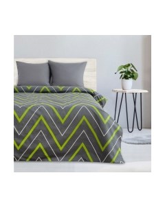 Комплект постельного белья Этель Зелено-серые зигзаги / 2565810